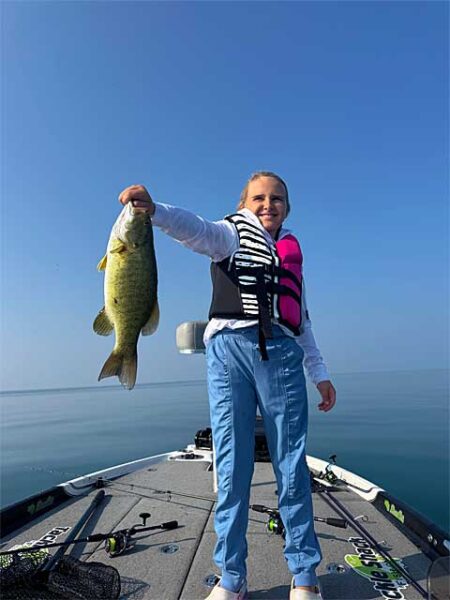 Girl with big smallmouth bass 480img1225